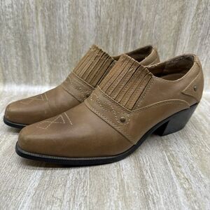 Dingo Ankle Boots Womens 7.5 DI02218 Western Cognac Leather‎ Cowgirl Booties